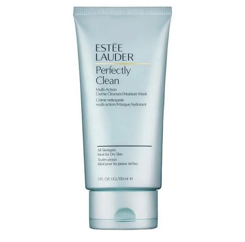 Estee Lauder Perfectly Clean Creme Cleanser Moisture Mask in 150ml jar, featuring a smooth, creamy texture for skin hydration.