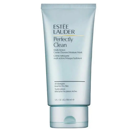 Estee Lauder Perfectly Clean Creme Cleanser Moisture Mask in a 150ml jar, designed for gentle cleansing and hydration.