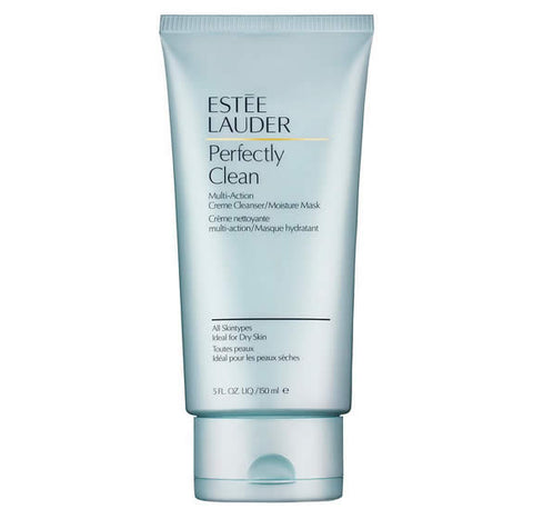 Estee Lauder Perfectly Clean Creme Cleanser Moisture Mask in 150ml jar, gentle skincare product with a creamy texture.