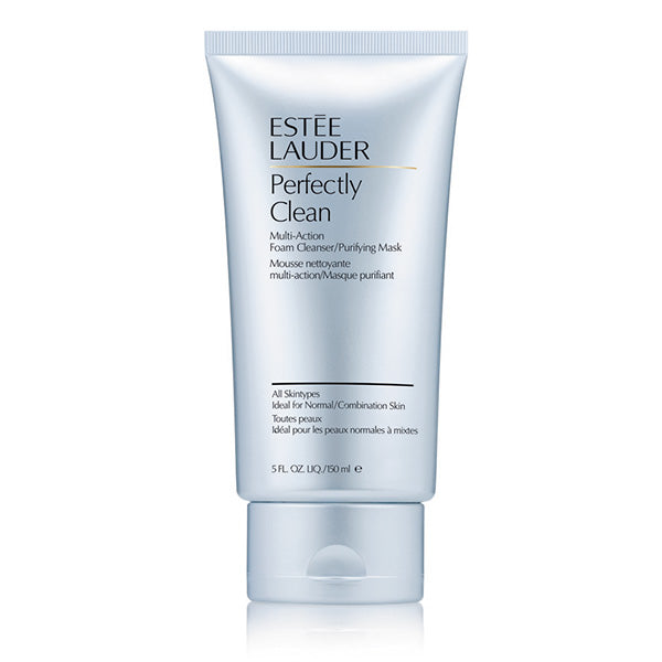 Jag Couture London New York Estee Lauder Perfectly Clean Foam Cleanser in 150ml bottle, showing the white foaming cleanser product.