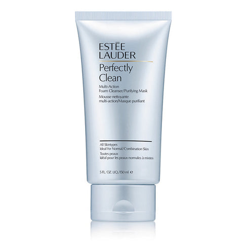 Jag Couture London New York Estee Lauder Perfectly Clean Foam Cleanser in 150ml bottle, showing the white foaming cleanser product.