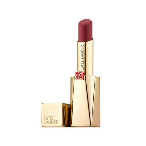 Estee Lauder Pure Color Desire Lipstick 102 Give In from Jag Couture London, showcasing a rich, neutral lipstick shade in a sleek tube.