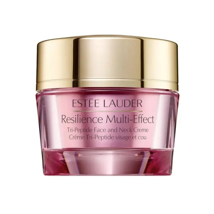 Estée Lauder Resilience Multi-Effect Tri-Peptide face and neck cream for normal and mixed skin, 50ml, on a display.