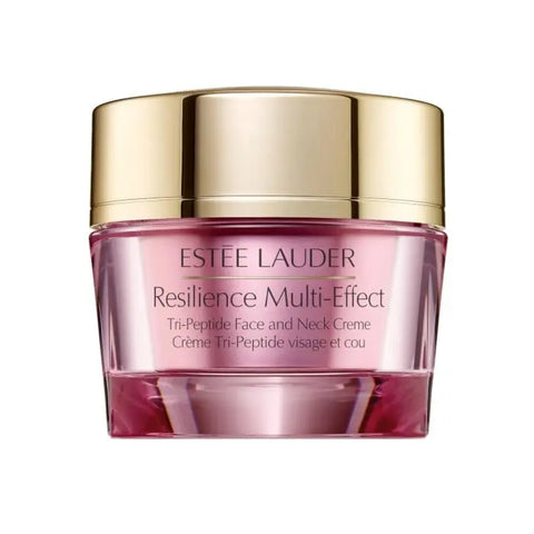 Estée Lauder Resilience Multi-Effect Tri-Peptide face and neck cream for normal and mixed skin, 50ml, on a display.