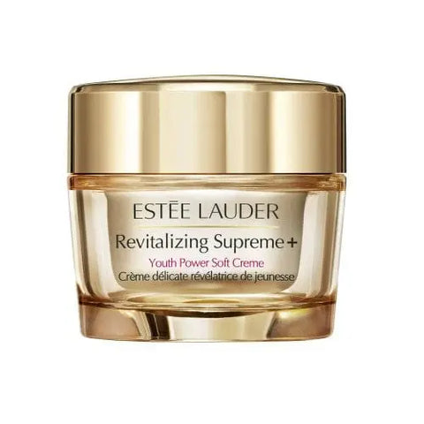 Estée Lauder Revitalizing Supreme Global Anti-Aging Soft Cream in 50ml jar, featuring a luxurious skincare product with a soft cream texture.
