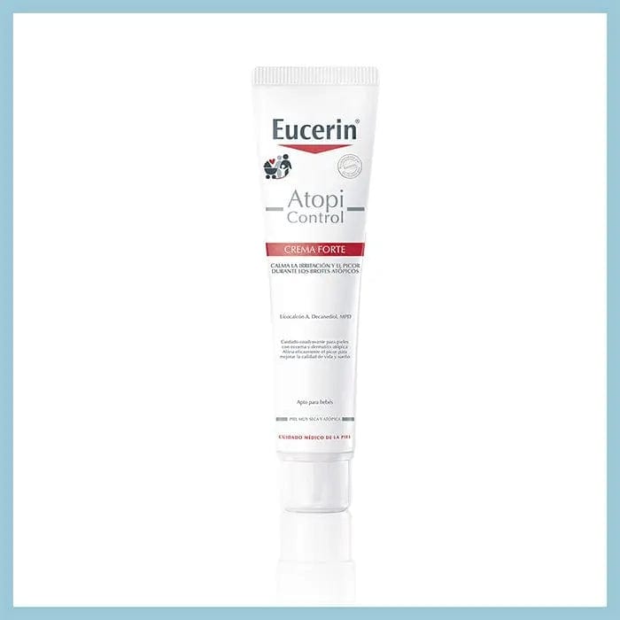 Eucerin Atopicontrol Forte Cream 40ml from Jag Couture London-New York, showing the white tube with blue and green accents.