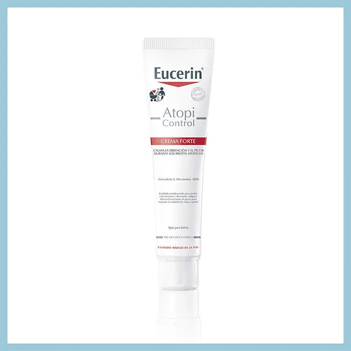 Eucerin Atopicontrol Forte Cream 40ml jar, skincare product with blue and white packaging, by Jag Couture London New York