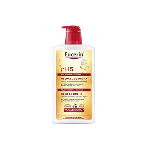 Eucerin pH 5 Skin Protection Shower Oil in 1000ml bottle, shown with the product label and packaging.