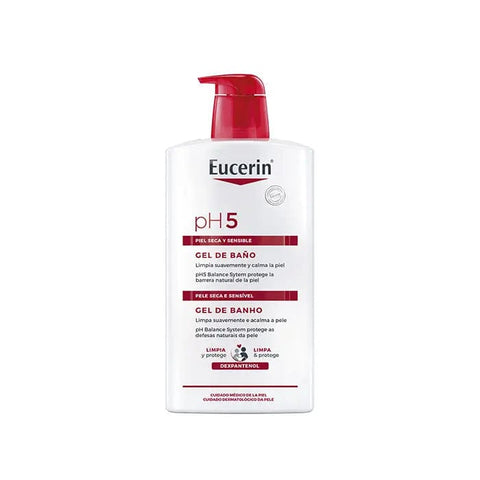Eucerin Ph5 Shower Gel in a 1000ml bottle, with clean design, by Jag Couture London - New York.