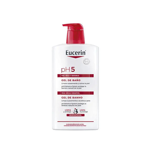 Eucerin Ph5 Shower Gel in a 1000ml bottle by Jag Couture London - New York, showing the product with a clean, minimalist design