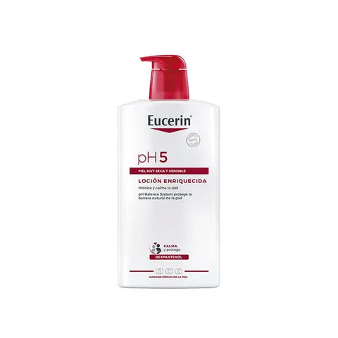 Eucerin pH5 Skin-Protection Lotion in a 1000ml bottle, shown with branding from Jag Couture London New York, designed for skin care.
