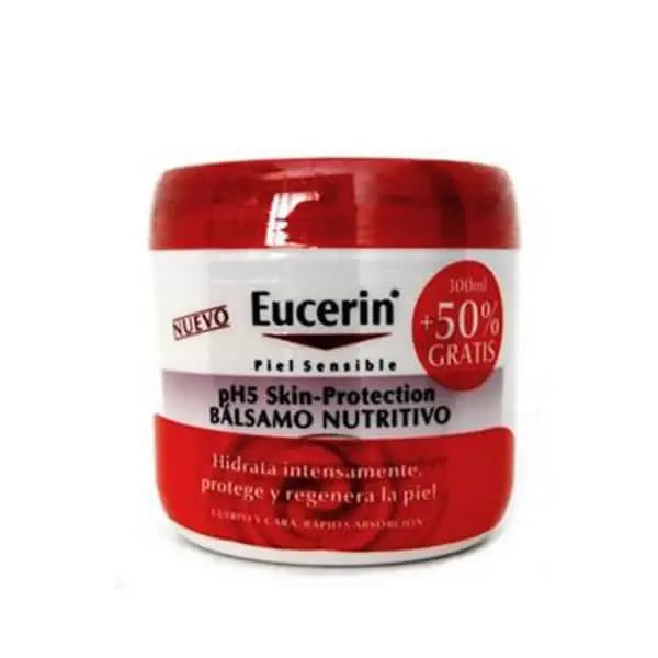 Eucerin Ph5 Skin-Protection Nutritive Balm 450ml jar, creamy texture, labeled with brand Jag Couture London New York.