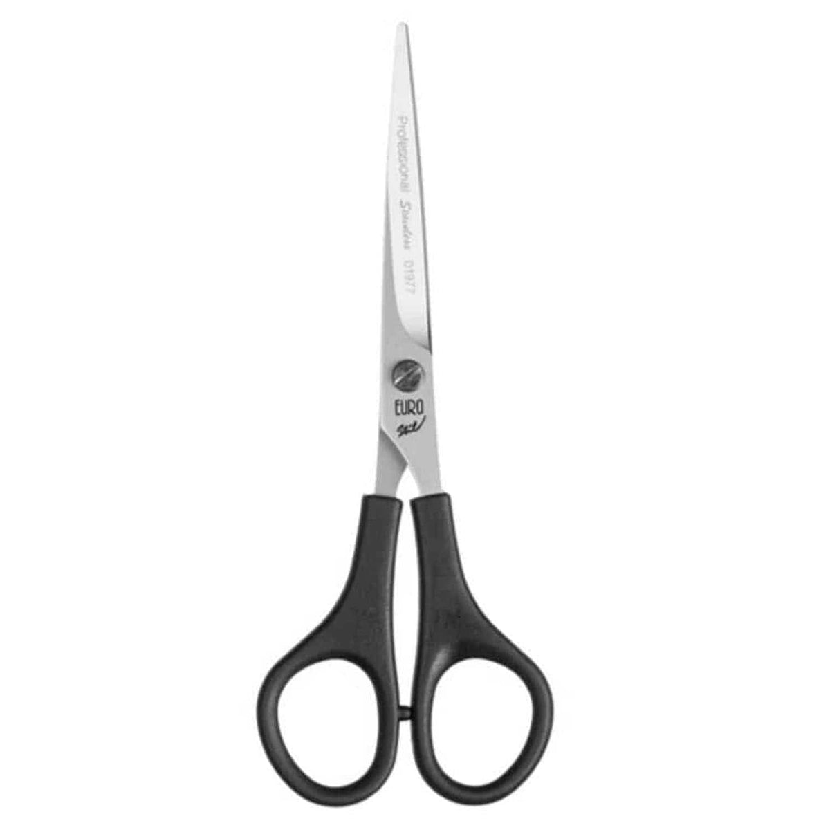 Eurostil Mango Plastico Tijera, 6-inch, lightweight plastic handle, ideal for precise cutting in hairdressing or styling.