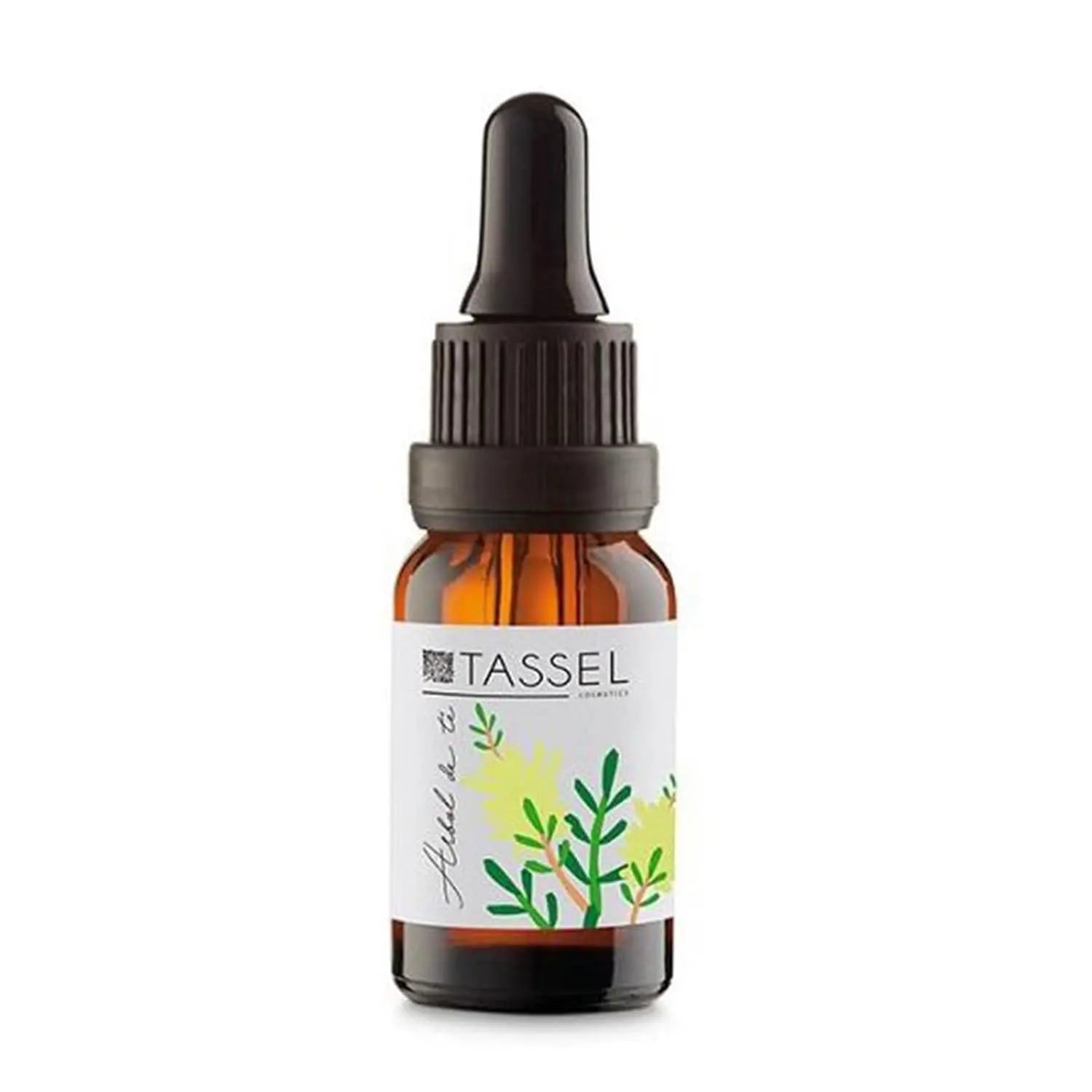 Eurostil tassel 15ml tea tree essential oil bottle from Jag Couture London New York, with a tassel cap and clear label.