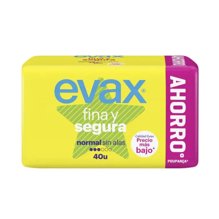 Evax Fina & Segura normal sanitary towels by Jag Couture London - New York, 40-pack, shown in the image.