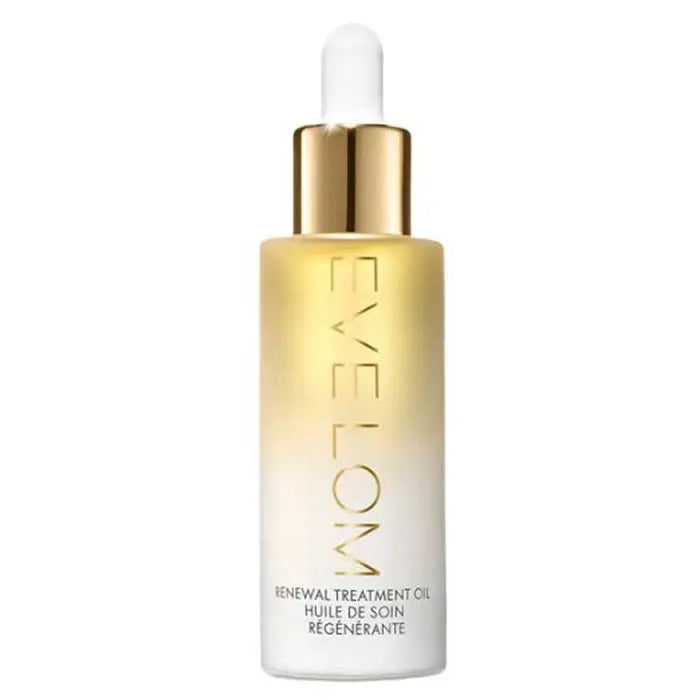Eve Lom Renewal Treatment Oil in 30ml bottle by Jag Couture London New York, featuring a sleek dropper and clear packaging.