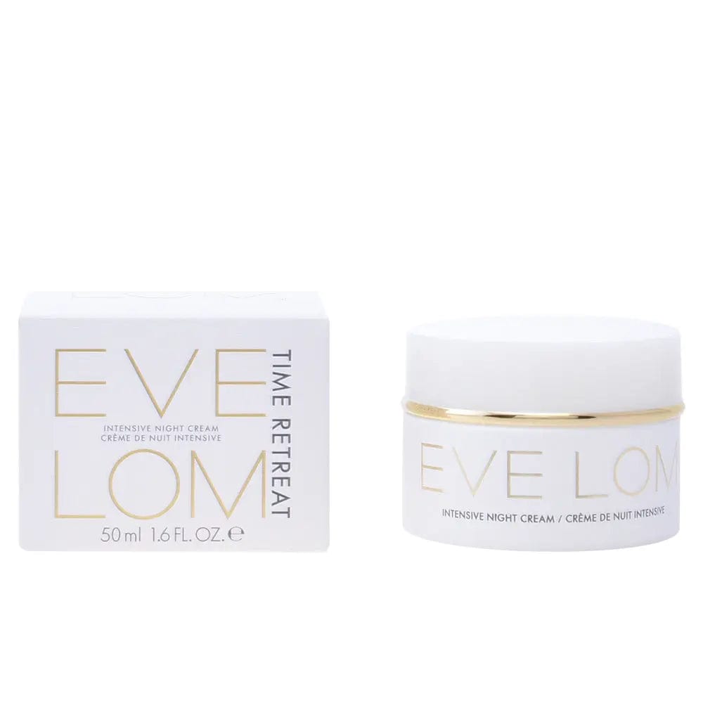 Eve Lom Time Retreat Intensive Night Cream in 50ml jar, displayed with elegant packaging and luxury skincare branding.