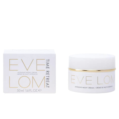 Eve Lom Time Retreat Intensive Night Cream 50ml in a sleek jar, designed for restoring and nourishing skin overnight.