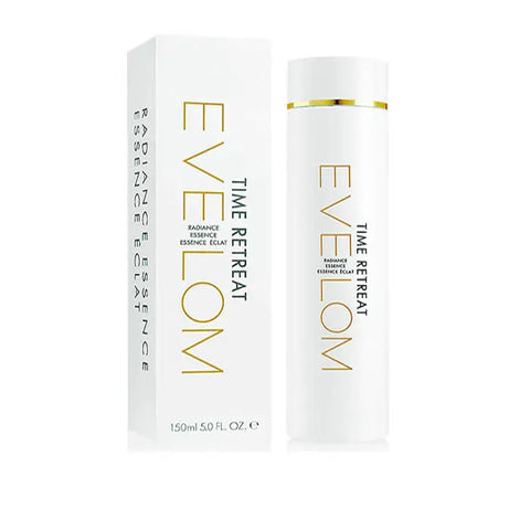 Eve Lom Time Retreat Radiance Essence Éclat 150ml bottle with sleek packaging, designed to boost skin radiance and hydration.