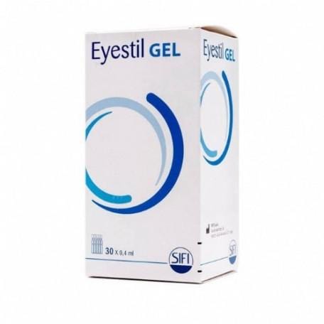 Eyestil Gel 0.4ml by Jag Couture London and New York, 30 units, close-up of small transparent eyelash extension gel bottles.