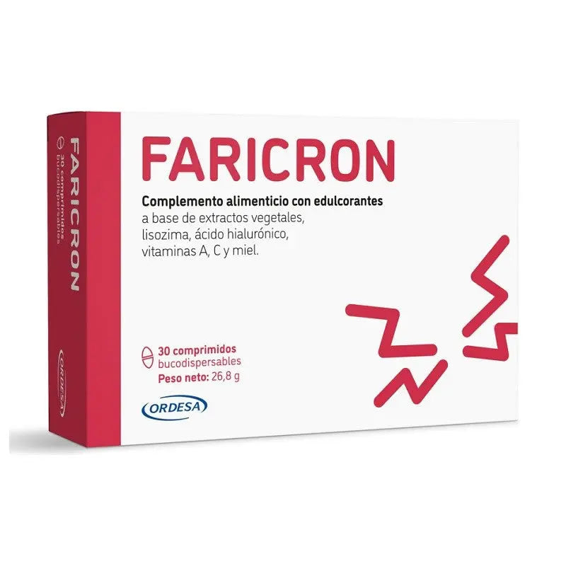 Farincron 30 tablets by Jag Couture London - New York, showing a bottle of dietary supplement tablets on a white background.