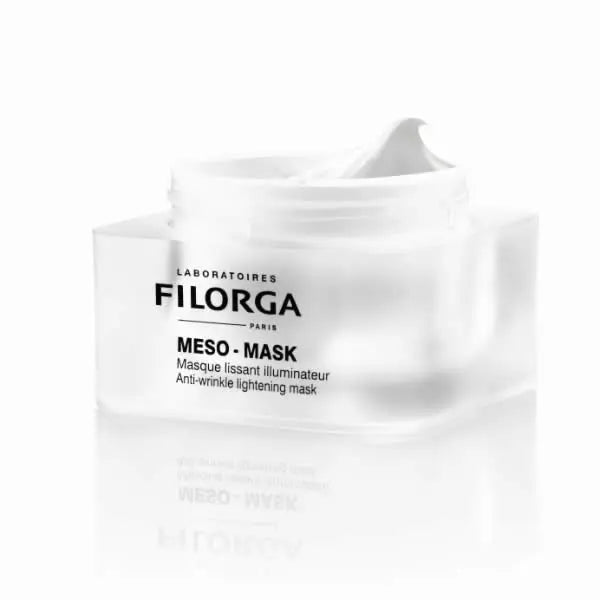 Filorga Meso-Mask Anti-Wrinkle Lightening Mask 50ml in a sleek jar, designed for skin rejuvenation and brightening.