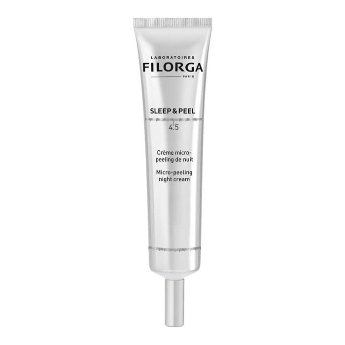 Filorga Sleep & Peel Micropeeling Night Cream by Jag Couture London, 40ml jar with cream texture on a white background.
