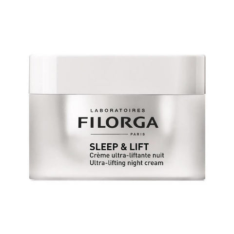 Jag Couture London - New York Filorga Sleep and Lift Night Cream 50ml jar with cream inside, skincare product for overnight rejuvenation.