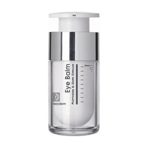 Frezyderm Eye Balm jar showing the product label, designed to reduce puffiness and dark circles around the eyes.