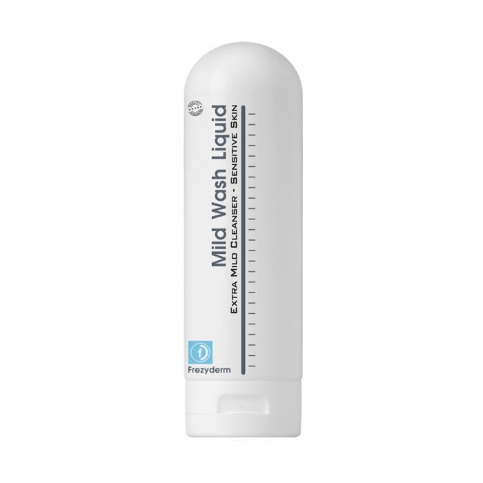 Frezyderm Mild Wash Liquid for Sensitive Skin in 200ml bottle, gentle cleanser for sensitive skin by Jag Couture London New York