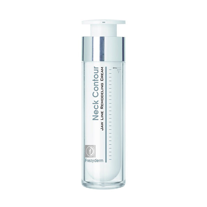 Frezyderm Neck Contour Cream 50ml in jar, designed for skin firming and contouring on the neck area.