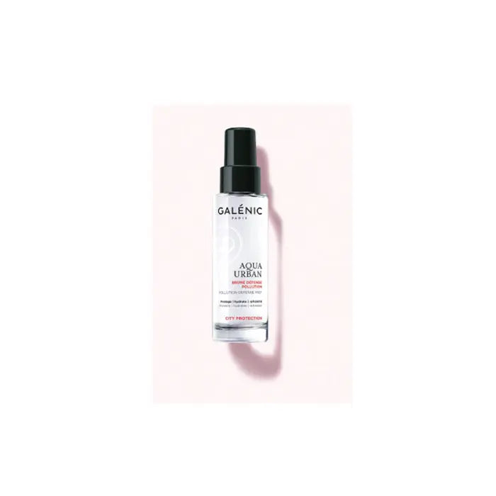 Galenic Acqua Urban Pollution Defense Mist 50ml spray bottle, designed to protect skin from environmental pollution.