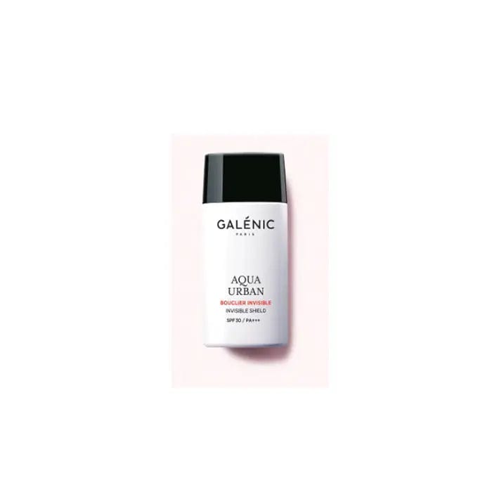 Galenic Aqua Urban Invisible Shield SPF30+ in 40ml tube, lightweight facial sunscreen with broad-spectrum sun protection.