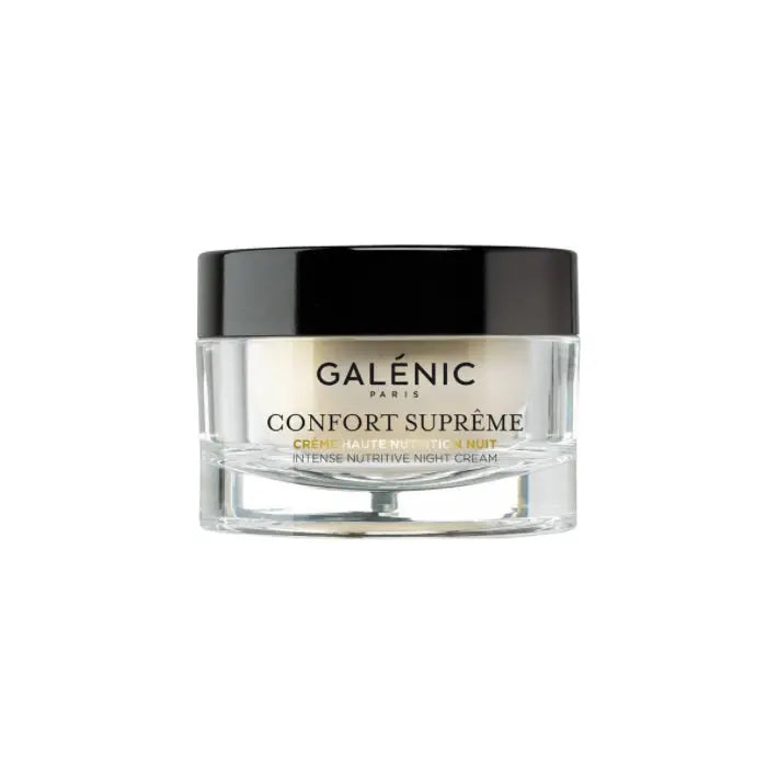 Galenic Confort Supreme Intense Nutritive Night Cream jar, 50ml, with elegant packaging, designed for deep moisturizing and skin comfort.