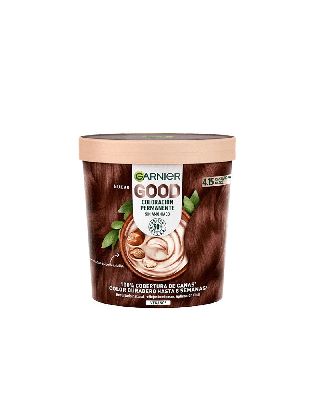 Jag Couture London - New York Garnier Good Permanent Hair Color 5.0 Castaño Café, showing the product box with branding and color details.