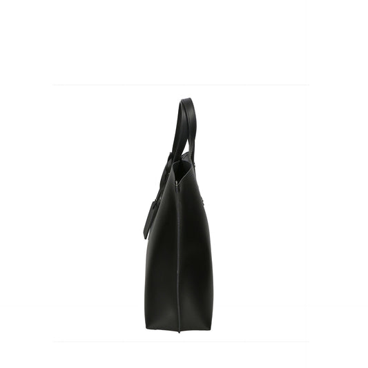 Jag Couture London Gave Lux GLX22209423FBG-NERO handbag in black leather with silver hardware, showcasing the front view.