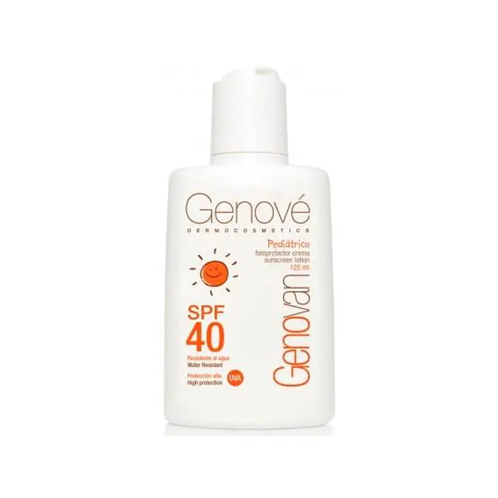 Genové Genovan Fps40 Paediatric sunscreen in 125ml bottle by Jag Couture London New York, suitable for children's skin.