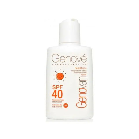 Genové Genovan Fps40 Paediatric sunscreen in 125ml bottle by Jag Couture London New York, suitable for children's skin.