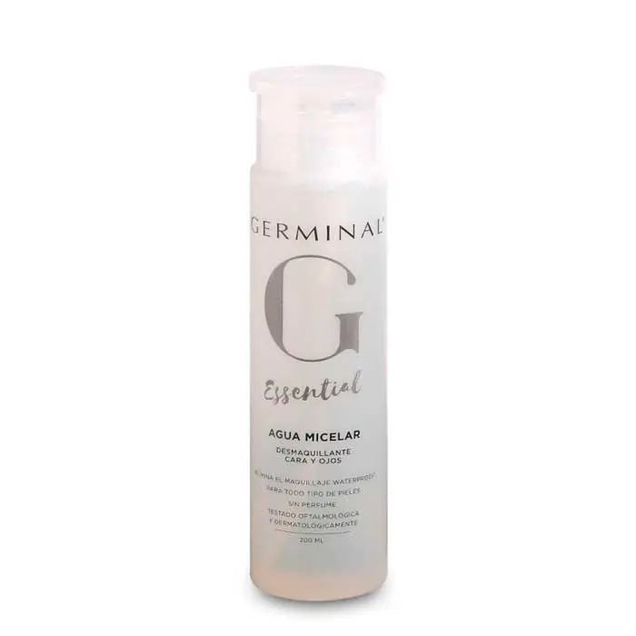 Jag Couture London New York Germinal Make-up Remover Micellar Water 200ml bottle with clear liquid and minimalist label.