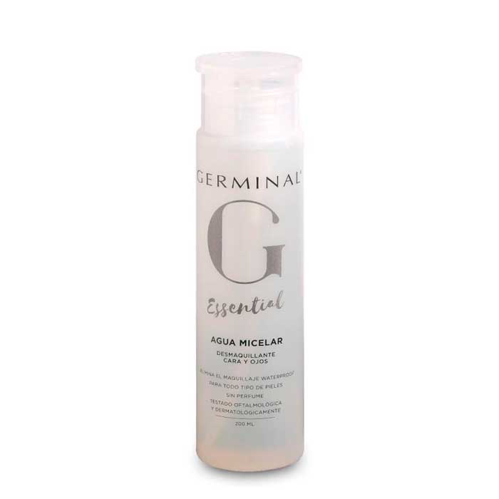 Jag Couture London New York Germinal Make-up Remover Micellar Water 200ml bottle with clear liquid and label.