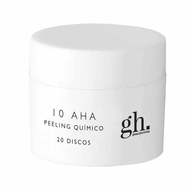 Jag Couture London New York GH 10 AHA Chemical Peel 20 Discs, close-up of peel discs with textured surface on white background.