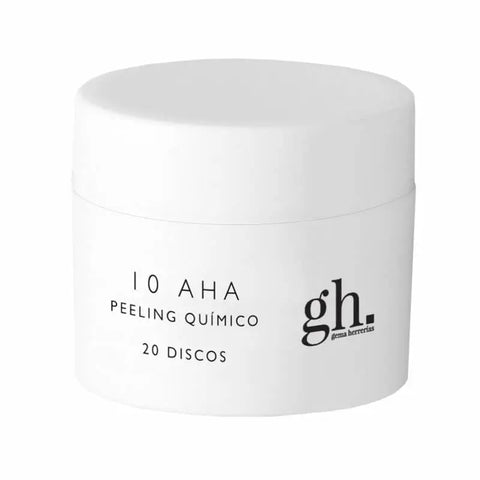 Jag Couture London New York GH 10 AHA Chemical Peel 20 Discs, close-up of peel discs with textured surface on white background.
