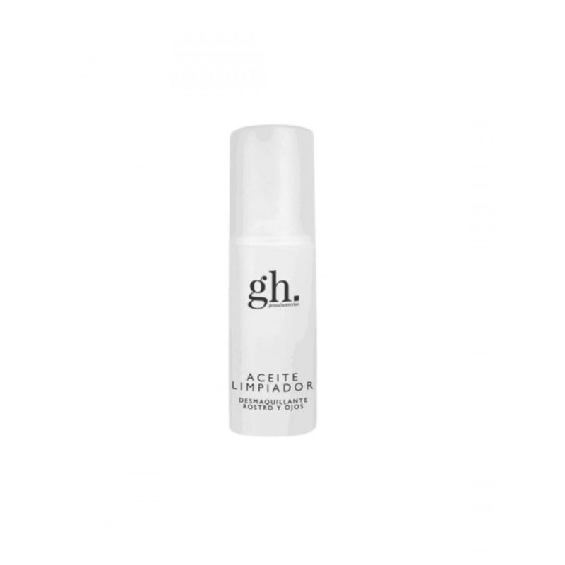 Jag Couture London GH Cleansing Oil for face and eyes, 150ml, featuring a clear bottle and pump dispenser for gentle skincare.