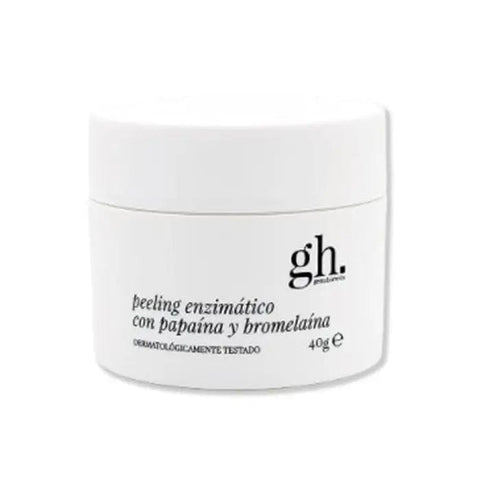 GH Enzyme Peeling by Jag Couture London with papain and bromelain in a 40g jar, showcasing the skincare product with a clean design.