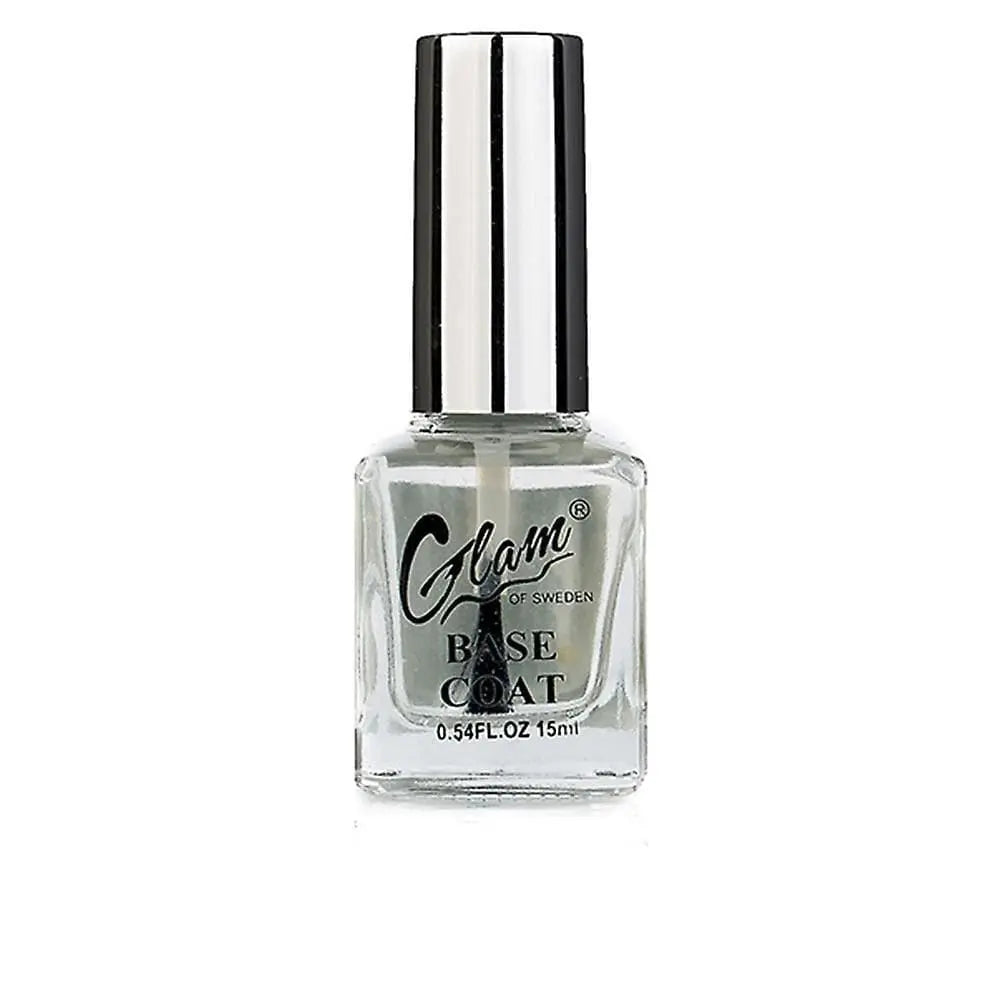 Glam Of Sweden base coat 15ml by Jag Couture London - New York, clear nail polish bottle with black cap and label.