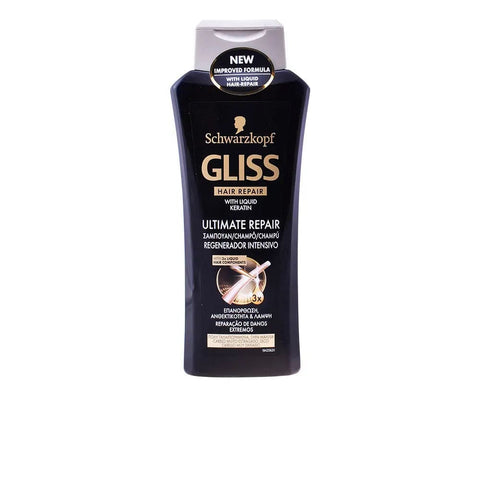 Jag Couture London New York Gliss Ultimate Repair Shampoo 400ml bottle with sleek packaging and vibrant label design.