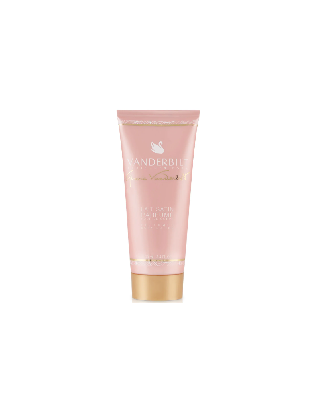 Gloria Vanderbilt Vanderbilt body lotion bottle, 100ml, from Jag Couture London - New York, with sleek packaging and label visible.