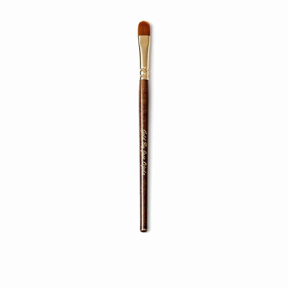 Gold By José Ojeda large chocolate synthetic tongue makeup brush, single piece, from Jag Couture London and New York.