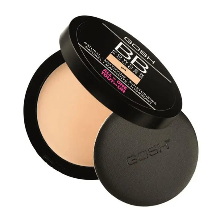 Jag Couture London All In One Gosh BB Powder in 04 Beige, 6.5g, showcasing a compact with smooth beige powder.