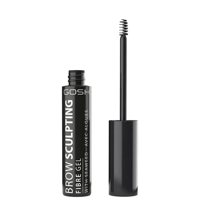 Jag Couture London Gosh Brow Sculpting Fibre Gel in Nutmeg, 8ml, showcasing the brow gel with brush applicator and rich color.